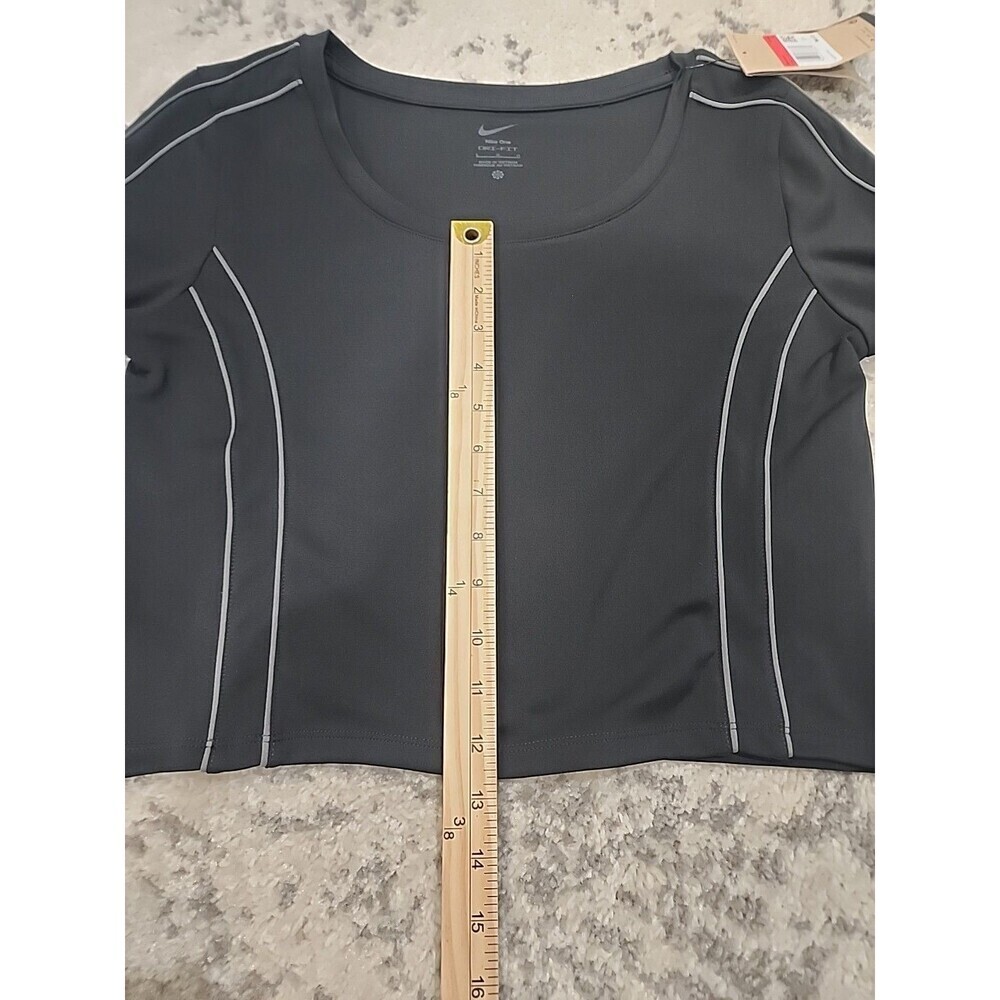 NEW Nike ONE Fitted Dri-Fit LS Cropped Top Black Size L NWT $60 Dri Fit - Picture 8 of 10
